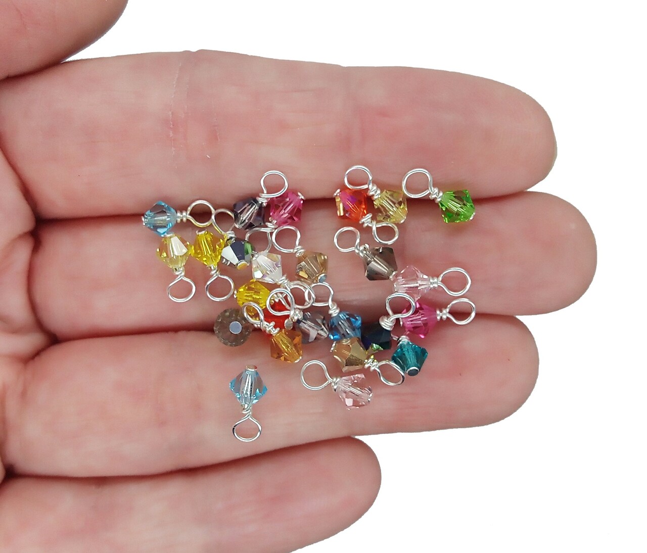 Wholesale Crystal Bicone Bead Charms, 500 pc Bulk Mixed Colors in 4mm 5mm and 6mm, Adorabilities